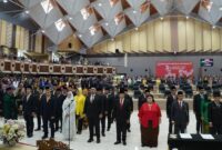 Foto: Pelantikan dan pengambilan sumpah jabatan 55 anggota DPRD Kaltim periode 2024-2029. (dok.istimewa)